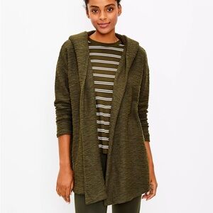 LOFT blounce open dark green cardigan
